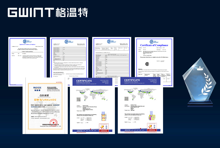 Aluminum windows certificates